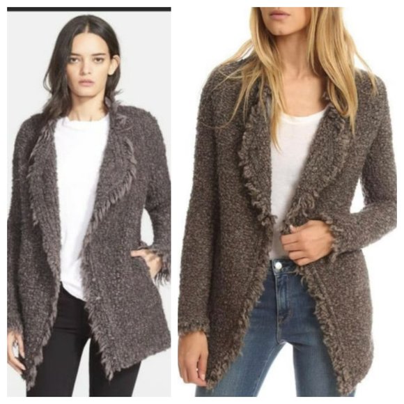 IRO Sweaters - NWT IRO Campbell Frayed Boucle Knit Wool Cardigan Sweater Jacket